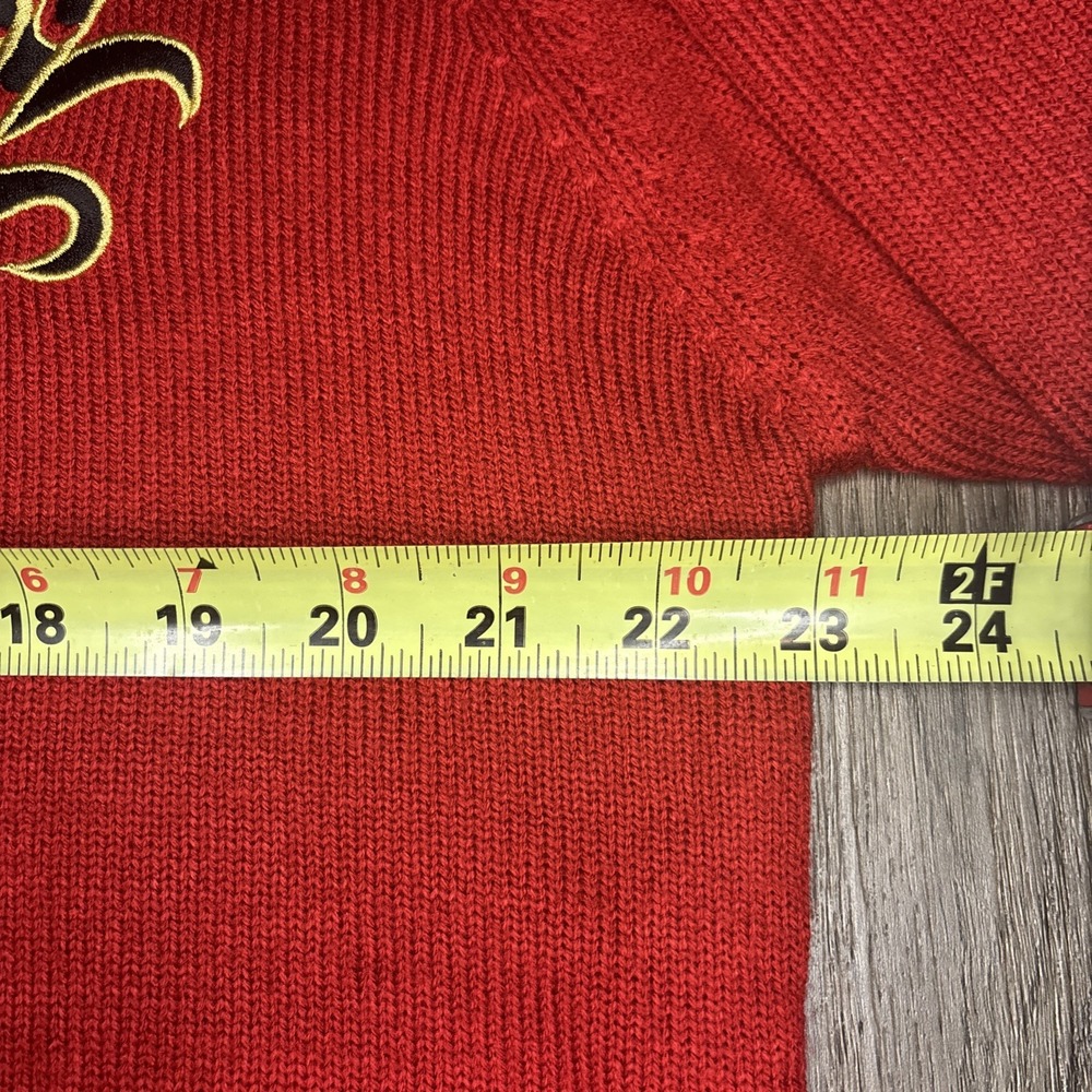 BOB MACKIE Wearable Art Sweater Women's Large Red Black Cardigan Dragon Elegant - Picture 9 of 11